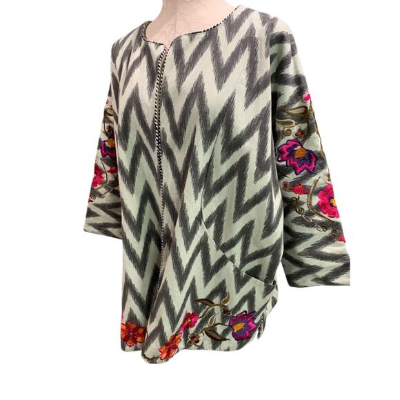 Size 2X Rara Avis by Iris Apfel Embroidered Jacket Womens Pockets - Picture 4 of 12